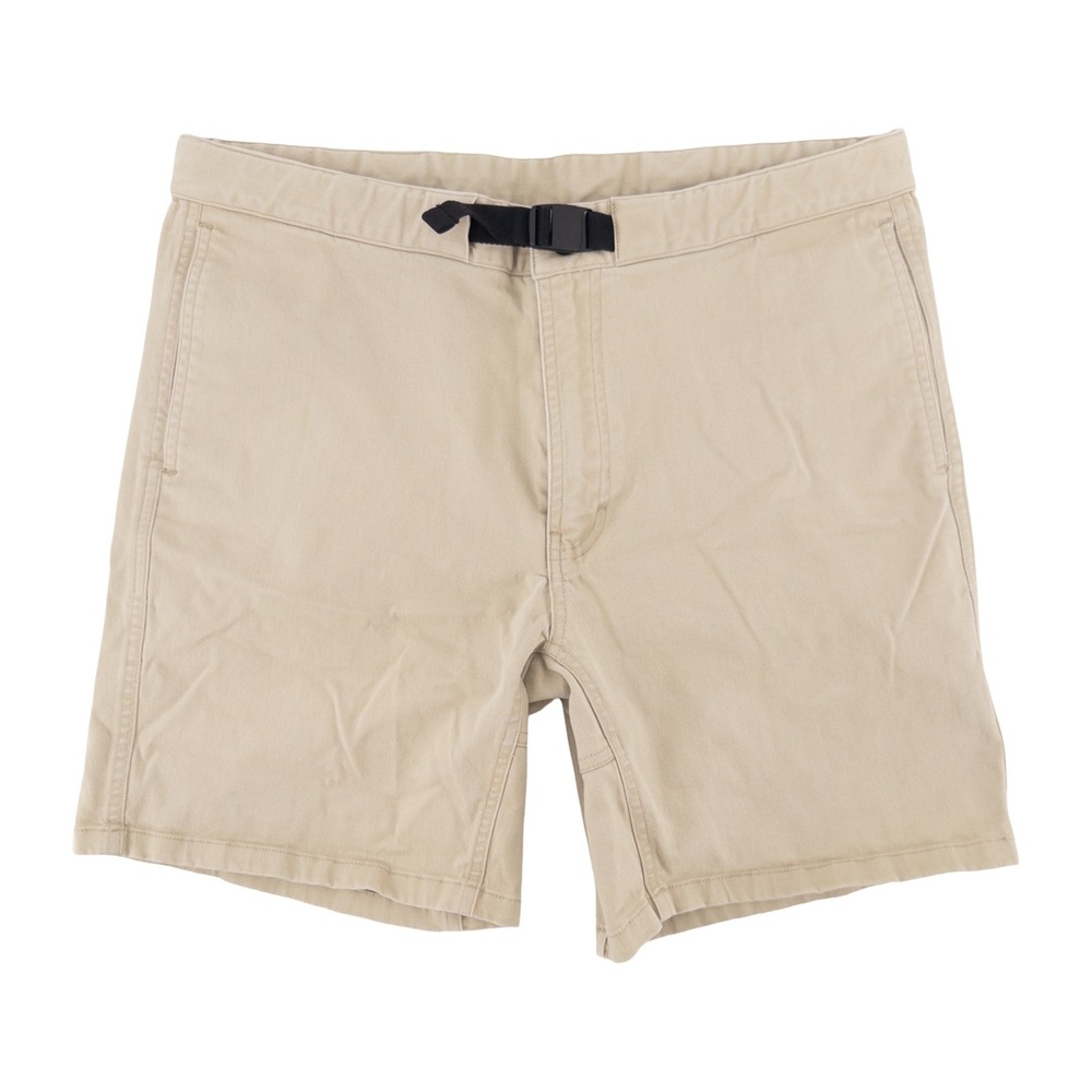 Bearded Goat Mens Small Boundless Canvas Shorts Tan Khaki Belted Gorpcore Hiking
